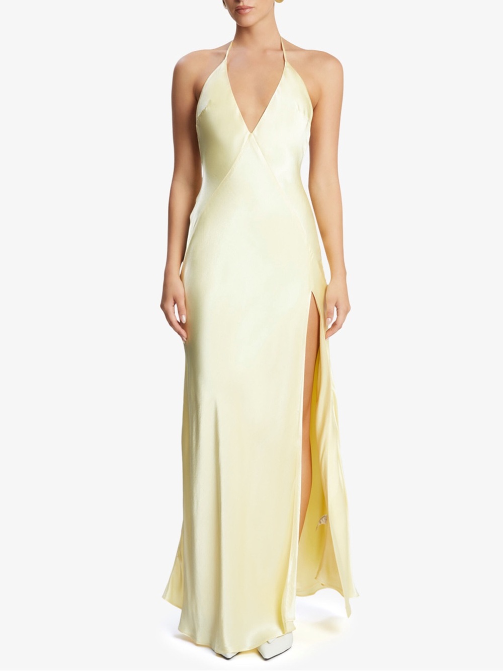 Bardot Yve Halter Dress in Canary Yellow NEW